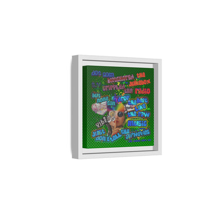 drop the beat - framed canvas art (logo green)