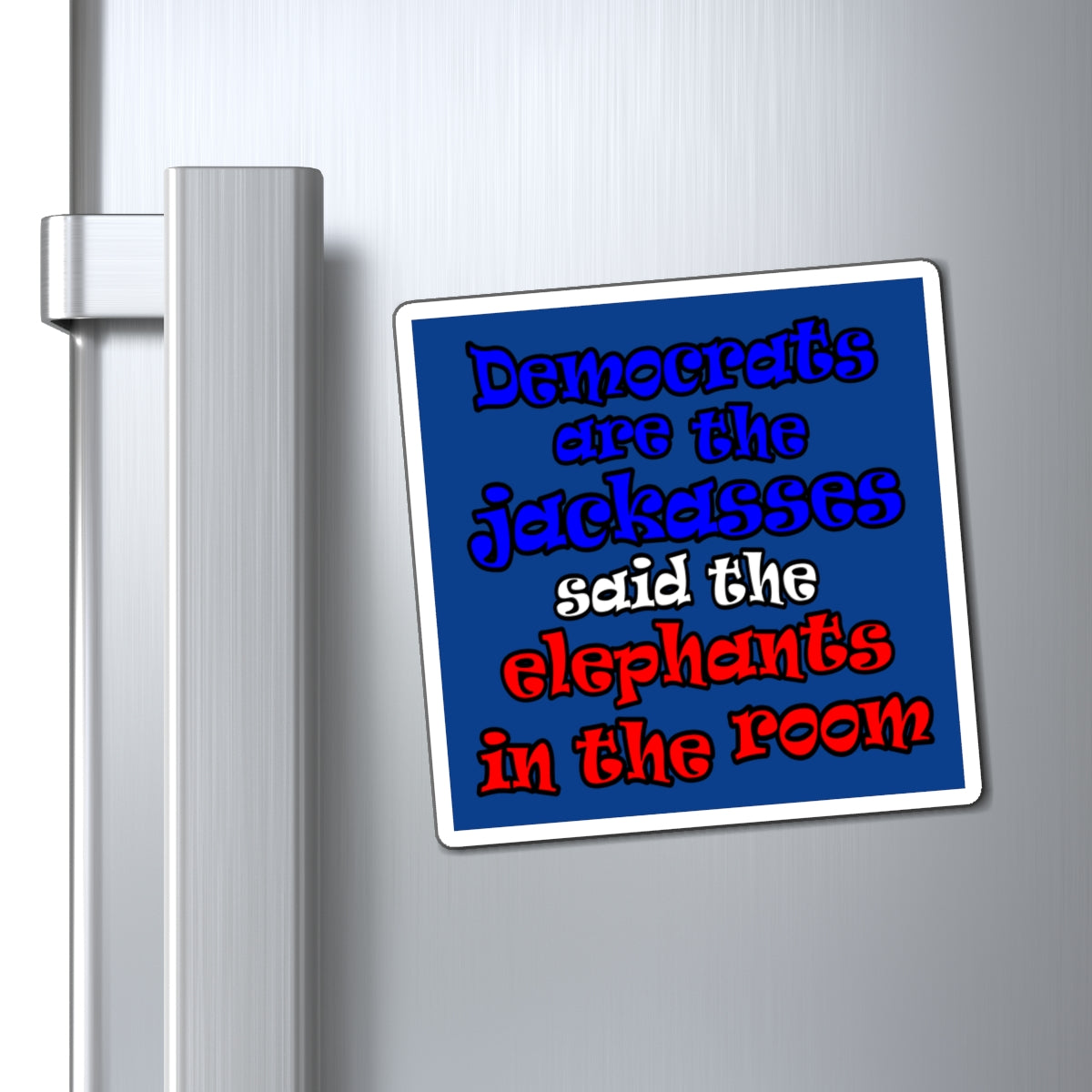 donkeys and elephants - Magnets - (dark blue)