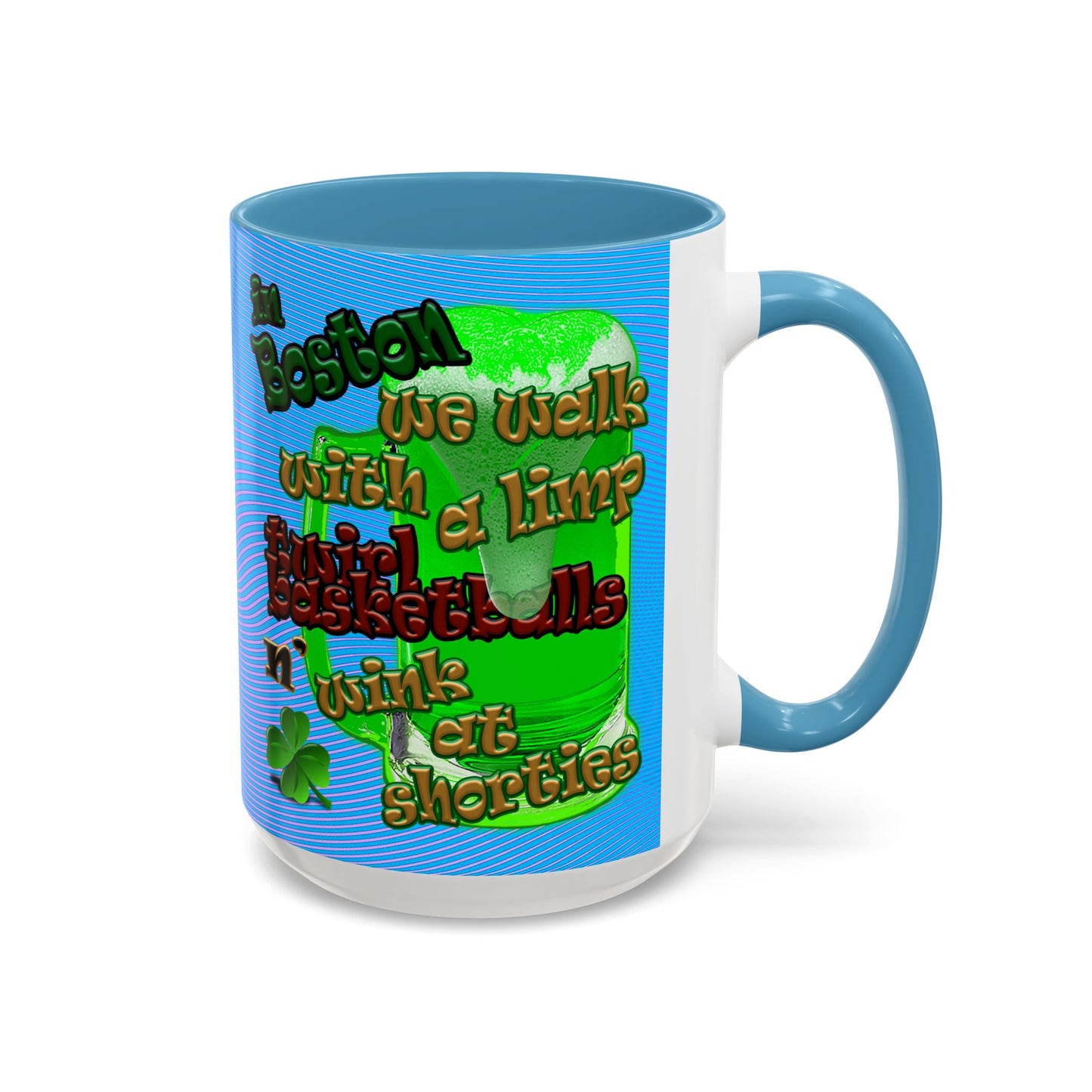 celtics logo - Accent Mug (light blue-purple wave)