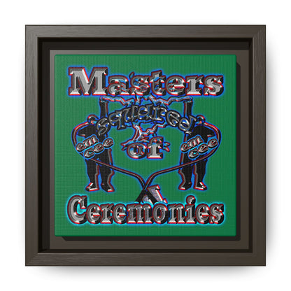 em cee squared - framed canvas art (dark green)