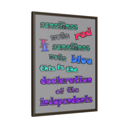 declaration of the independents - framed canvas art (grey)