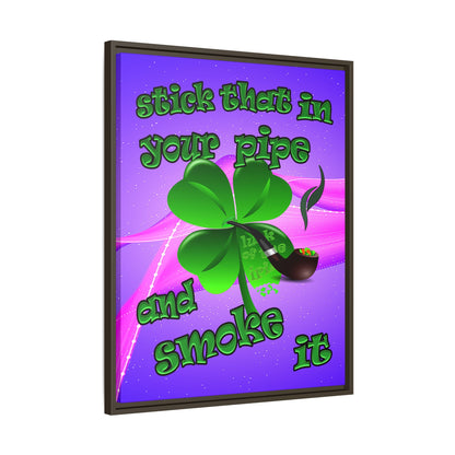 stick that in your pipe and smoke it - framed canvas art (purple-pink wave)