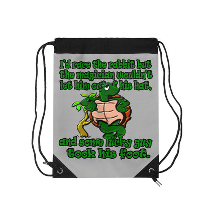 turtle race - Drawstring Bag (light grey)