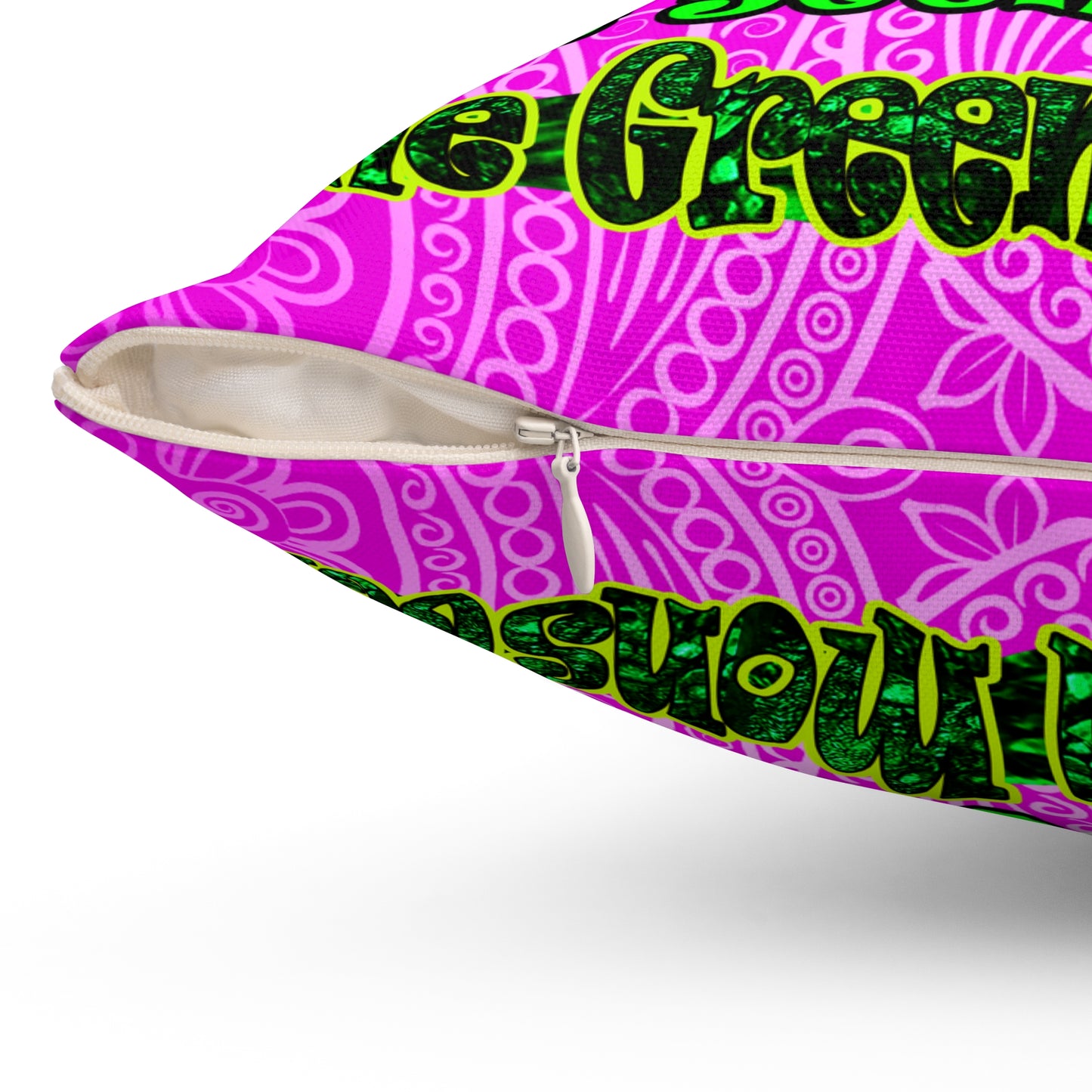 christmas spirits of boston - Spun Polyester Square Pillow - (pink swirl)