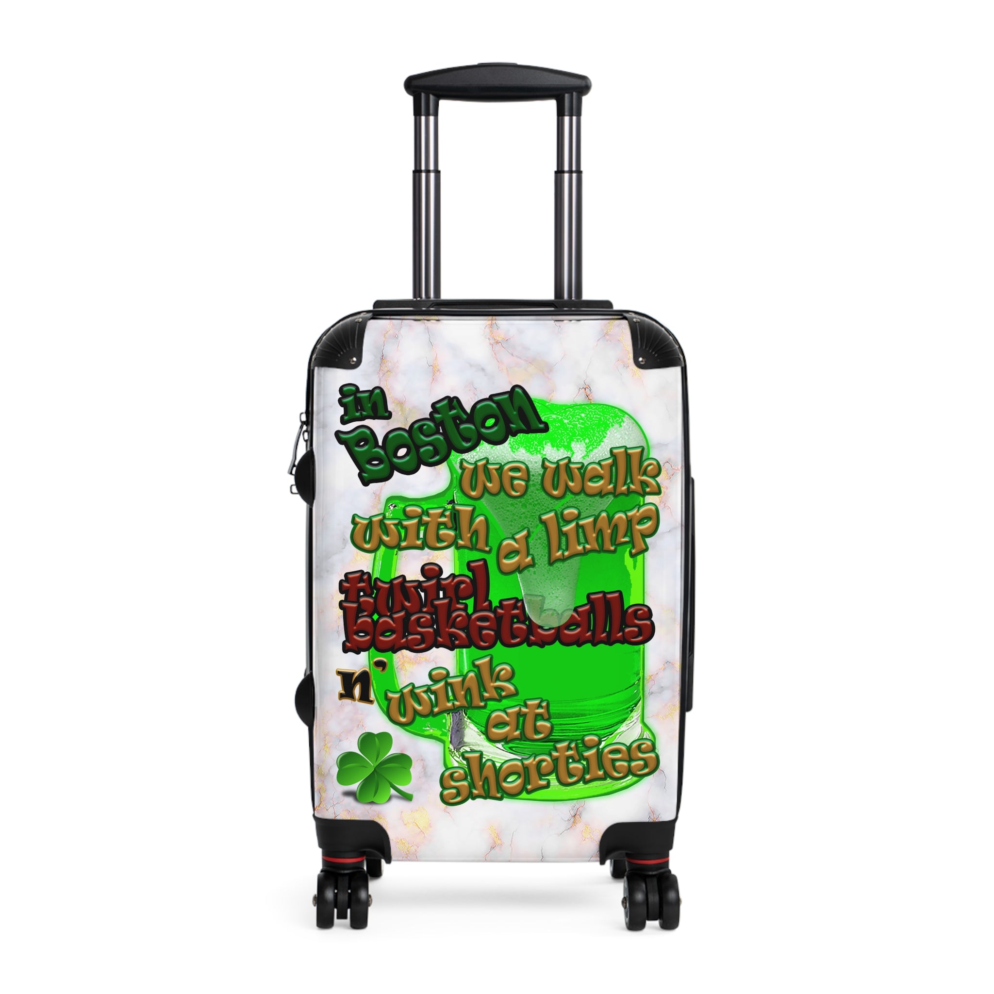 celtics logo - Suitcase (white marble)