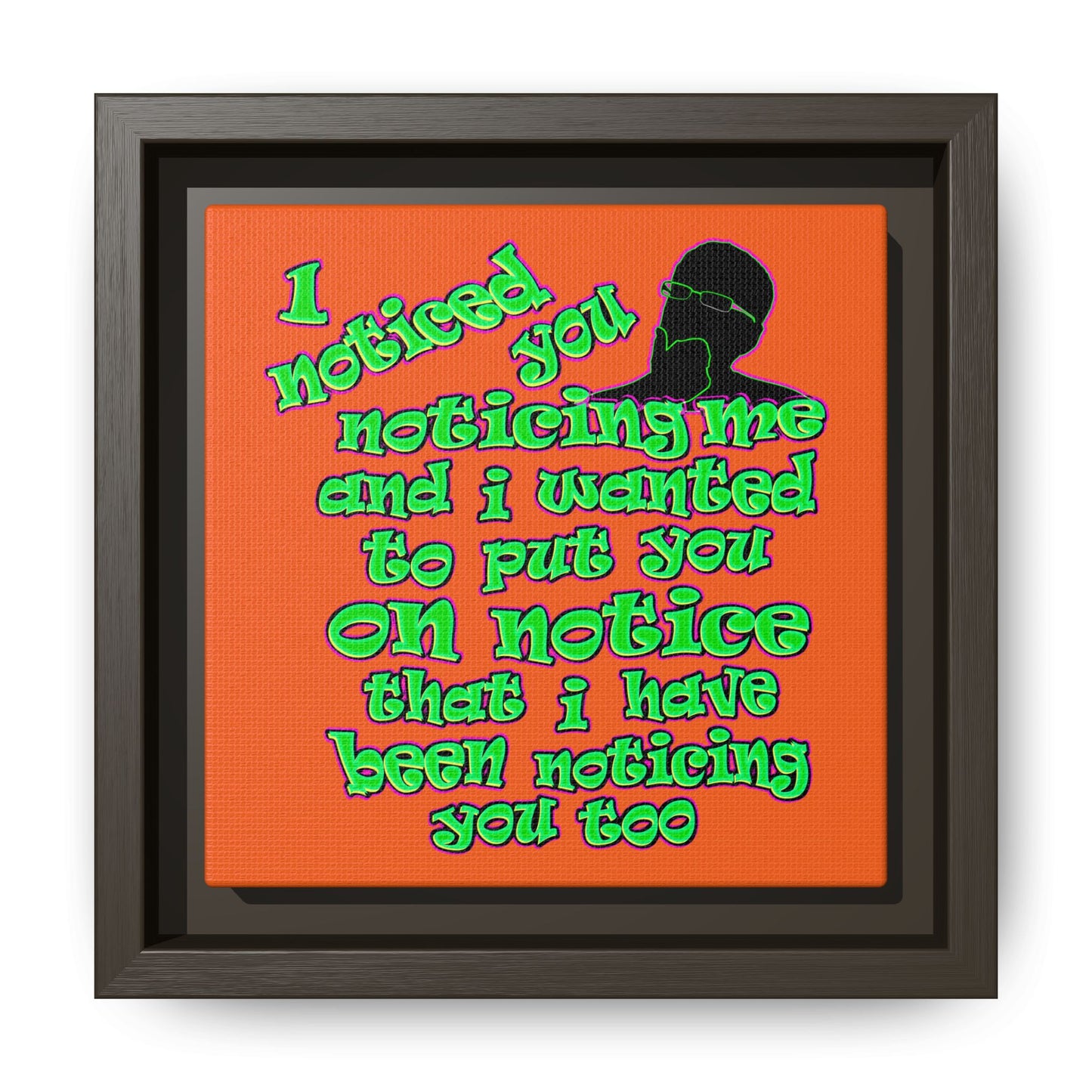 noticed you noticing - framed canvas art (orange)