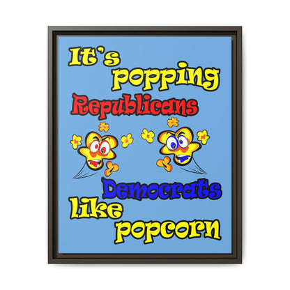 popping like popcorn - framed canvas art (light blue)