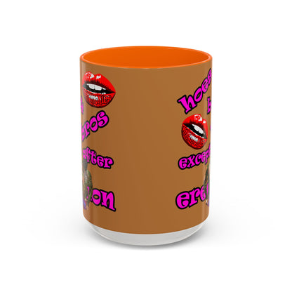 hoes b4 bros - Accent Mug (light brown)