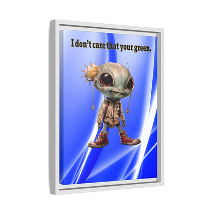 I don't care that your green - framed canvas art (blue-white wave)