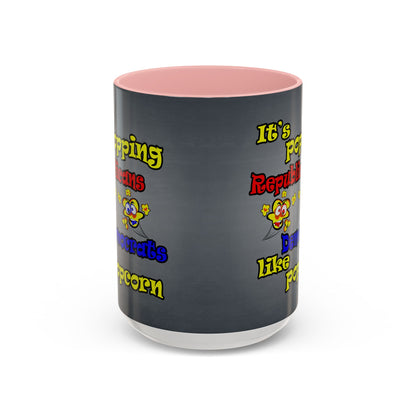 popping like popcorn - Accent Mug (grey-light grey)