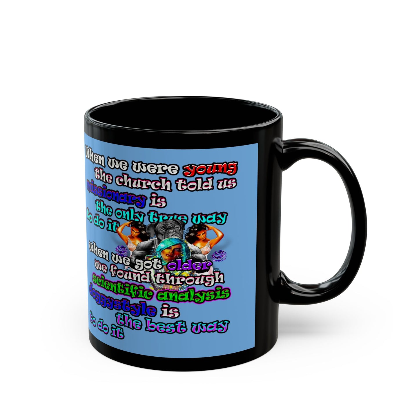 doggystyle - Black Mug (light blue)