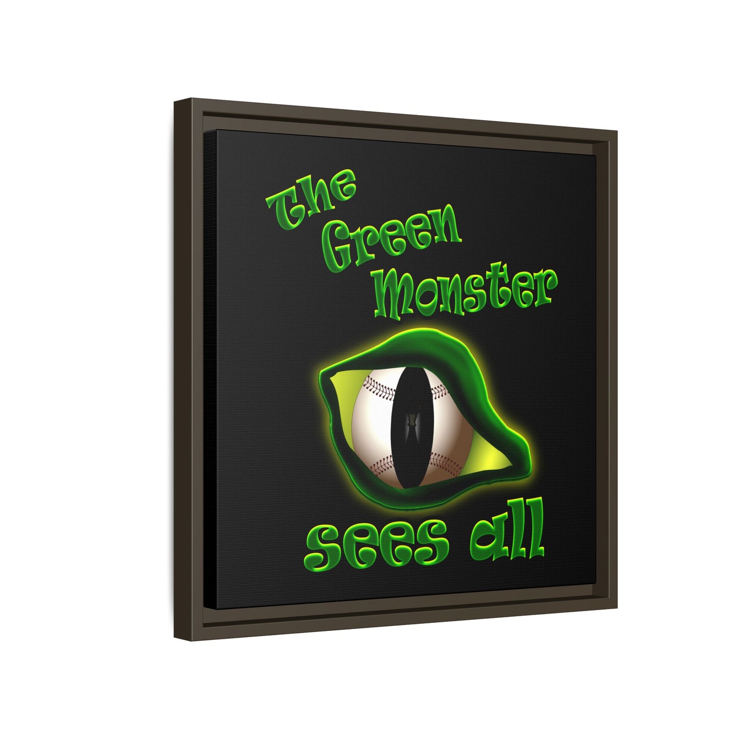 green monster - framed canvas art (black)