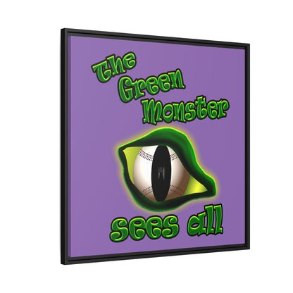 green monster - framed canvas art (light purple)