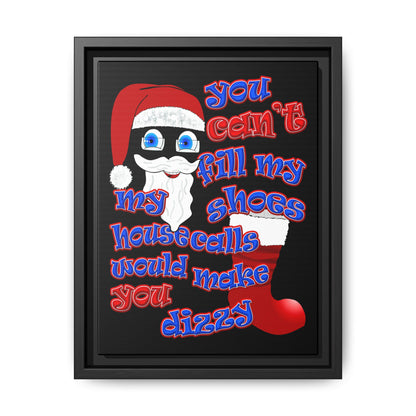 santa's shoes - framed canvas art (black)