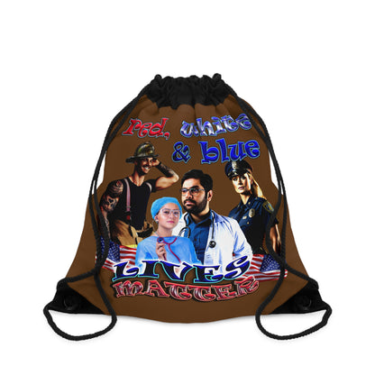 rw&b lives matter - Drawstring Bag (brown)