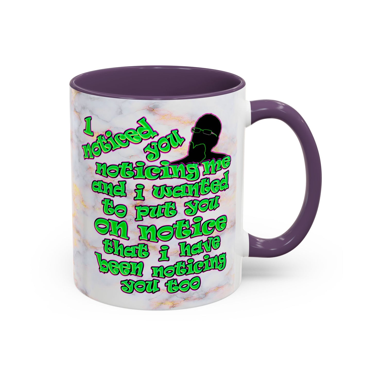 noticed you noticing - Accent Mug (white marble)