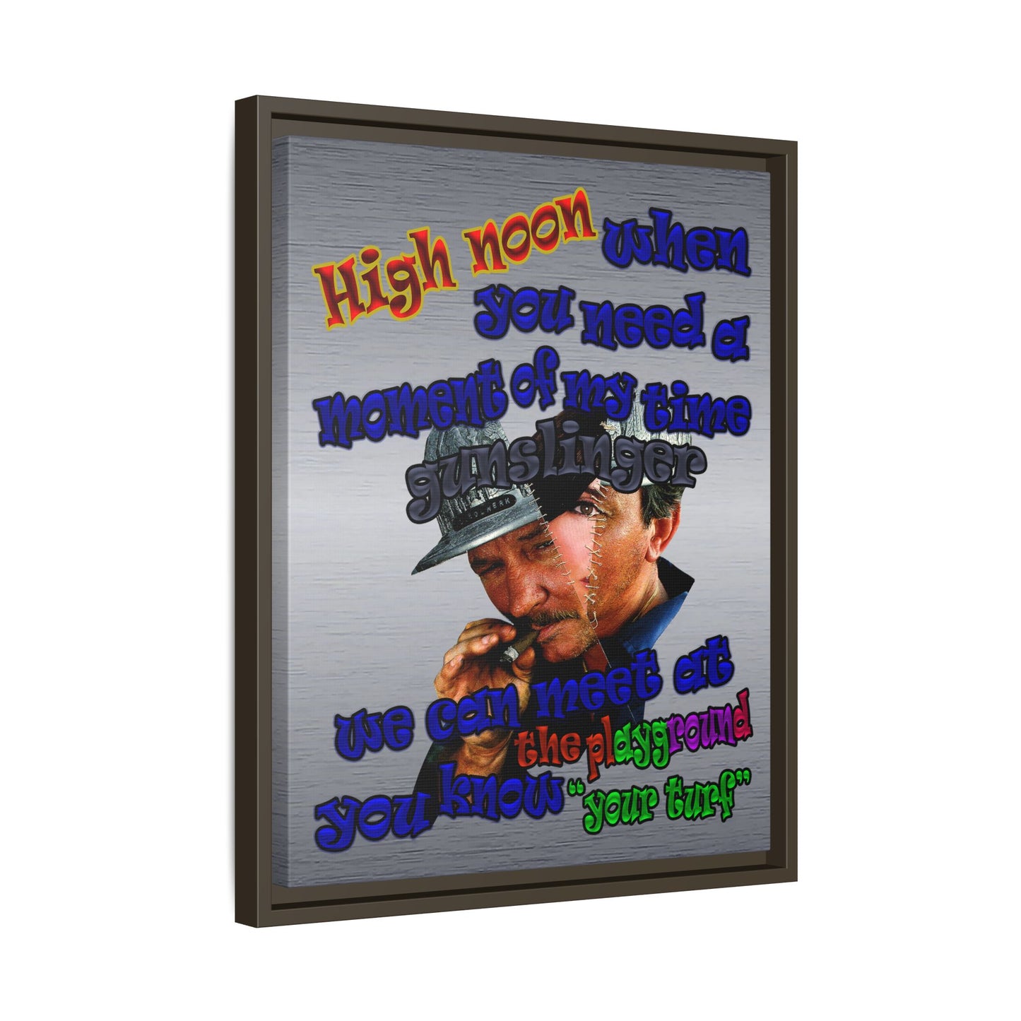 high noon - framed canvas art (brushed nickel)