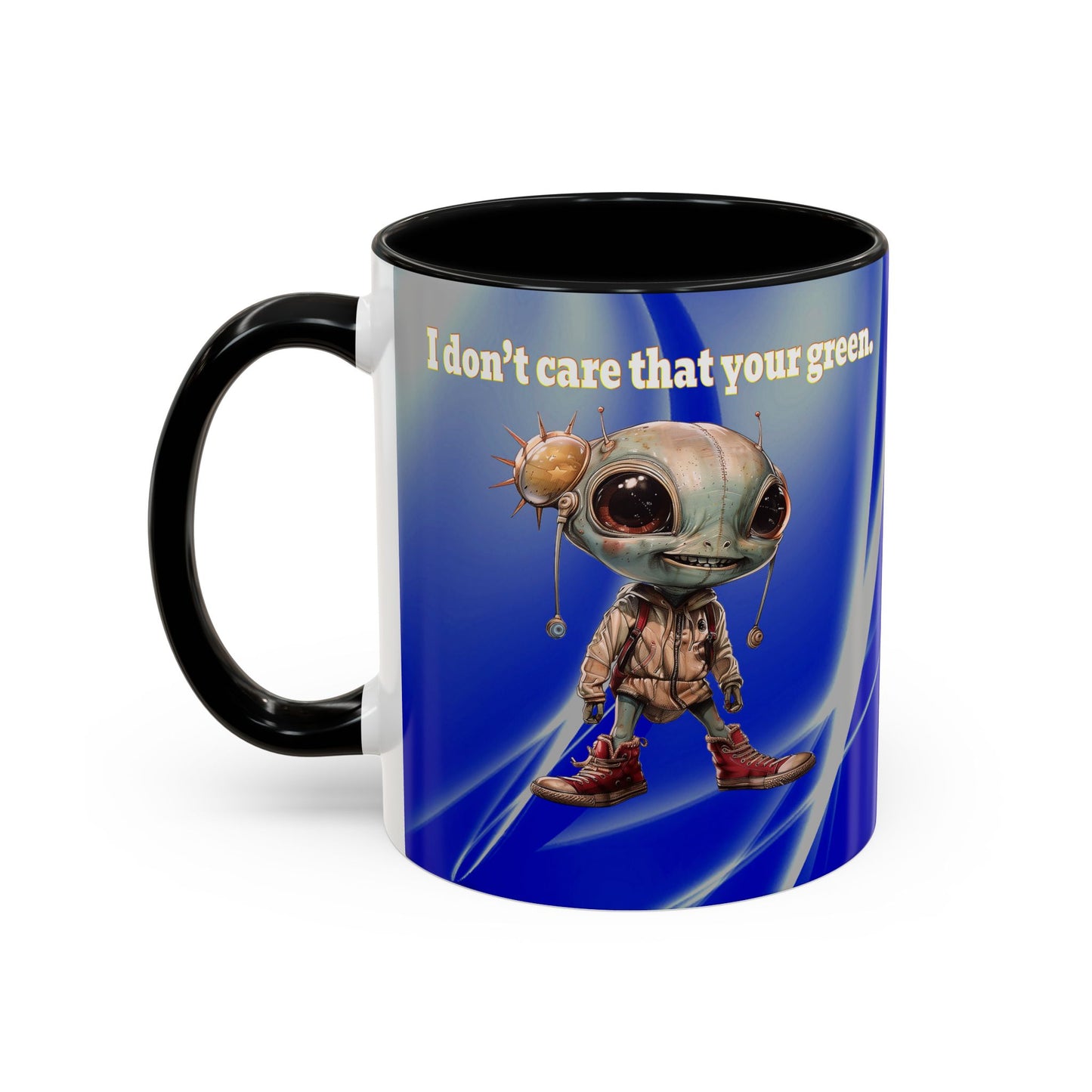 I don't care that your grey - Accent Mug (blue-white wave)