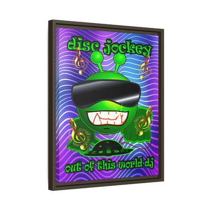 disc jockey - framed canvas art (purple wave)