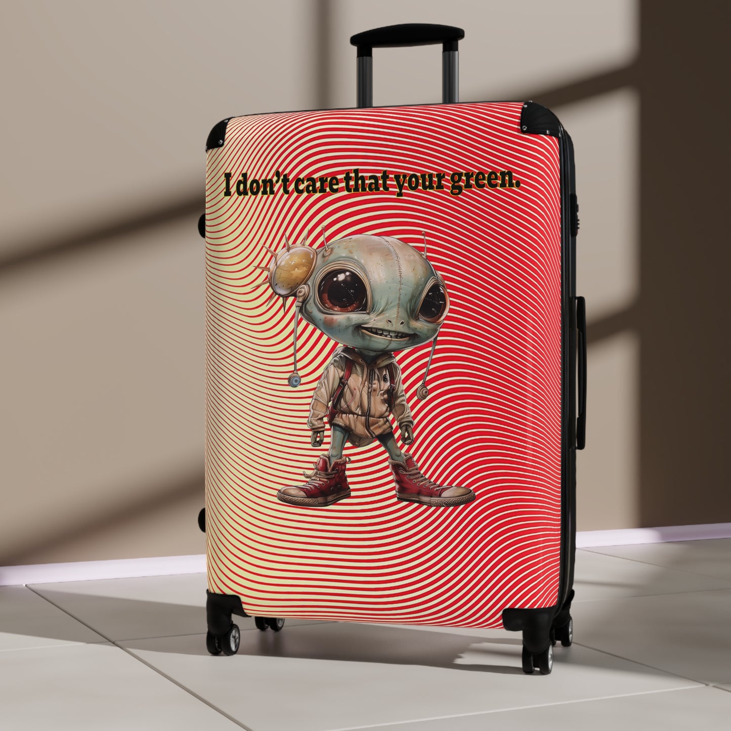 I don't care that your green - Suitcase (yellow-orange wave)