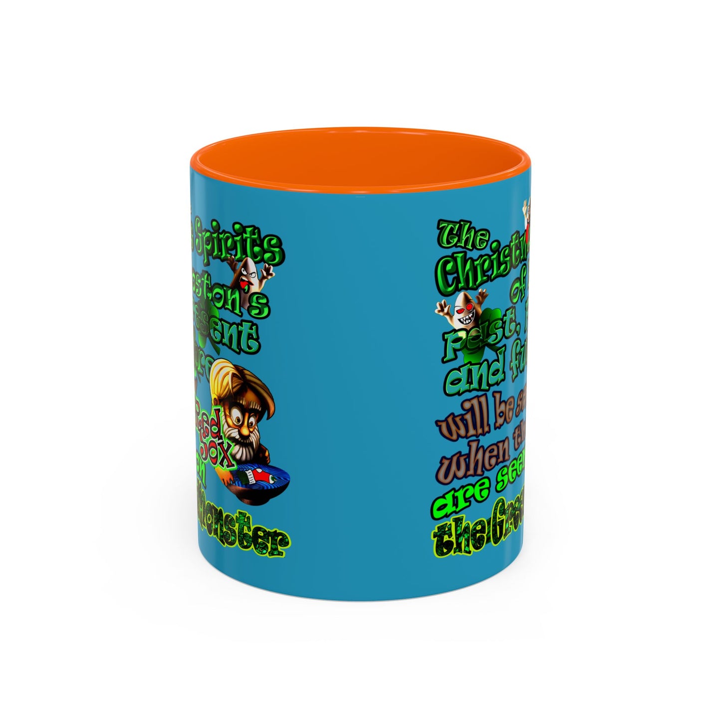 christmas spirits of boston - Accent Mug (turquoise)