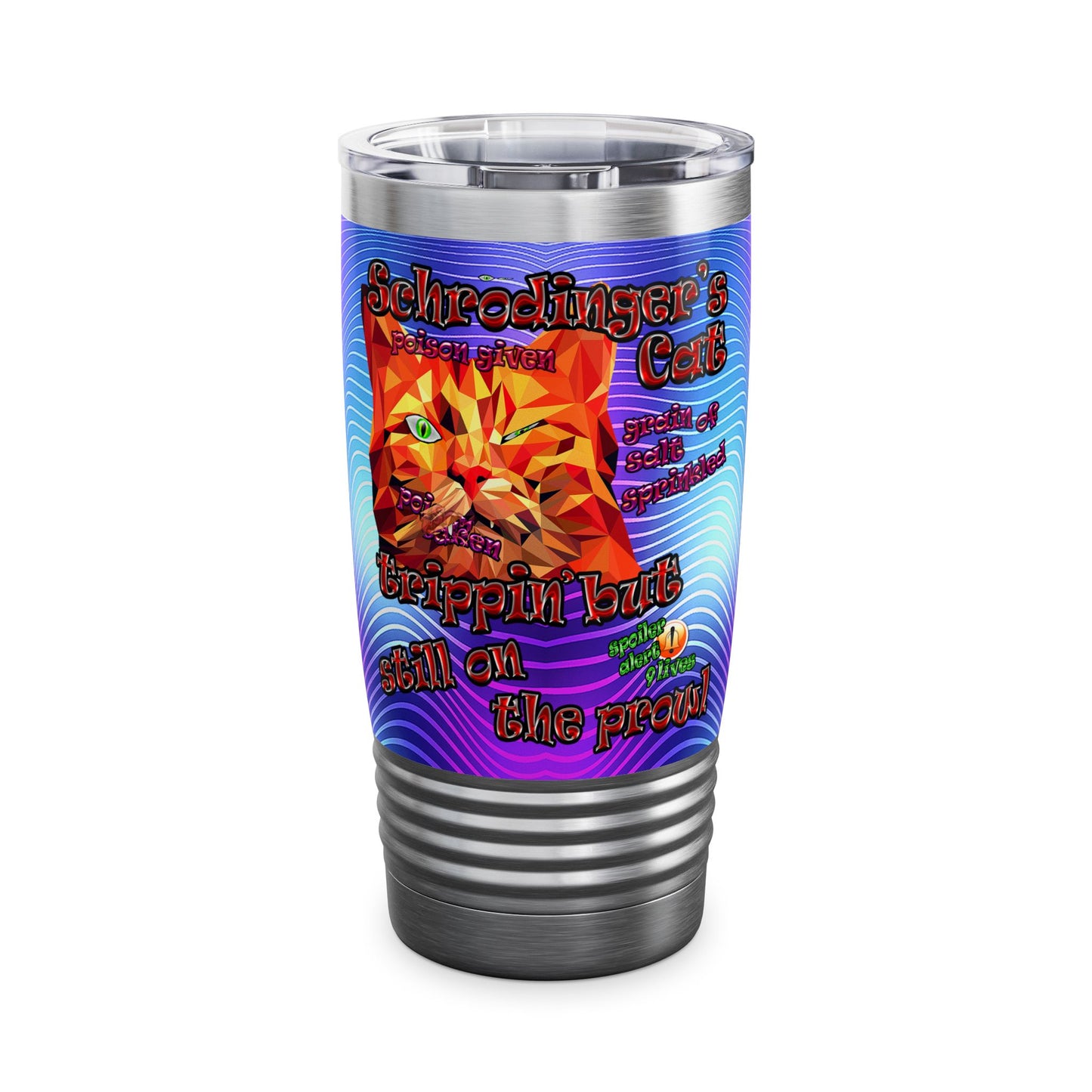 schrodinger's cat - Ringneck Tumbler, 20oz (purple wave)