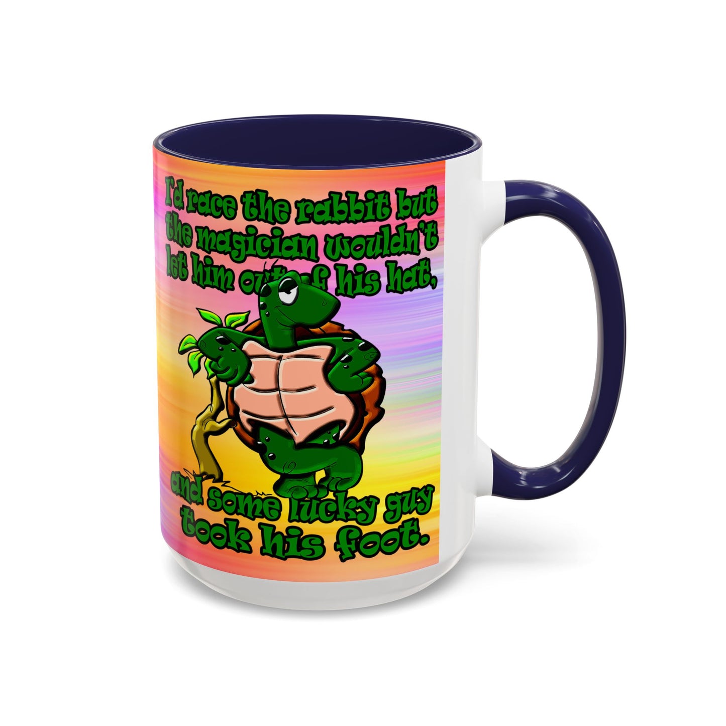 turtle race - Accent Mug (color blur)