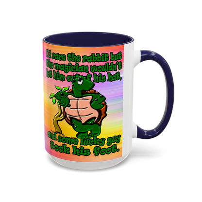 turtle race - Accent Mug (color blur)