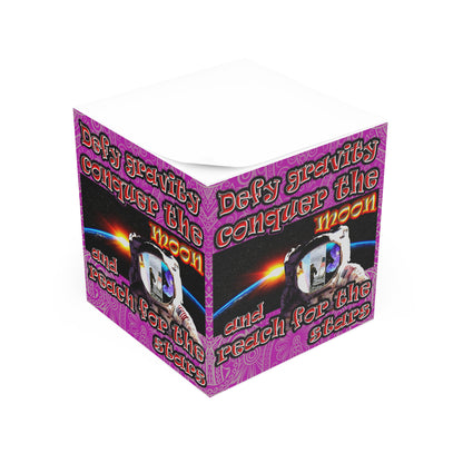 defy conquer reach - note cube (pink swirl)