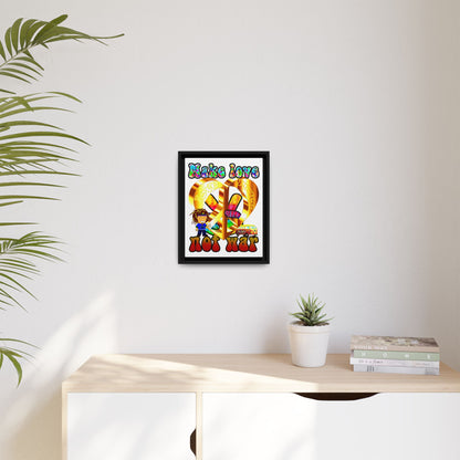 love peace - framed canvas art (white)