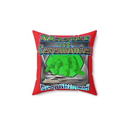 logo - Spun Polyester Square Pillow - (red)