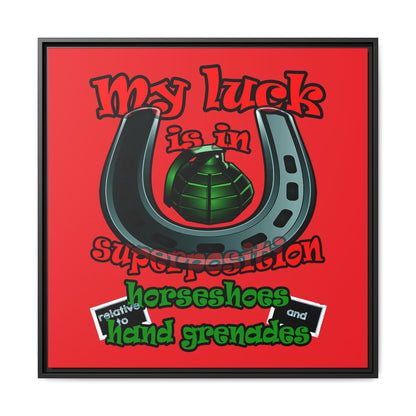 my luck - framed canvas art (red)