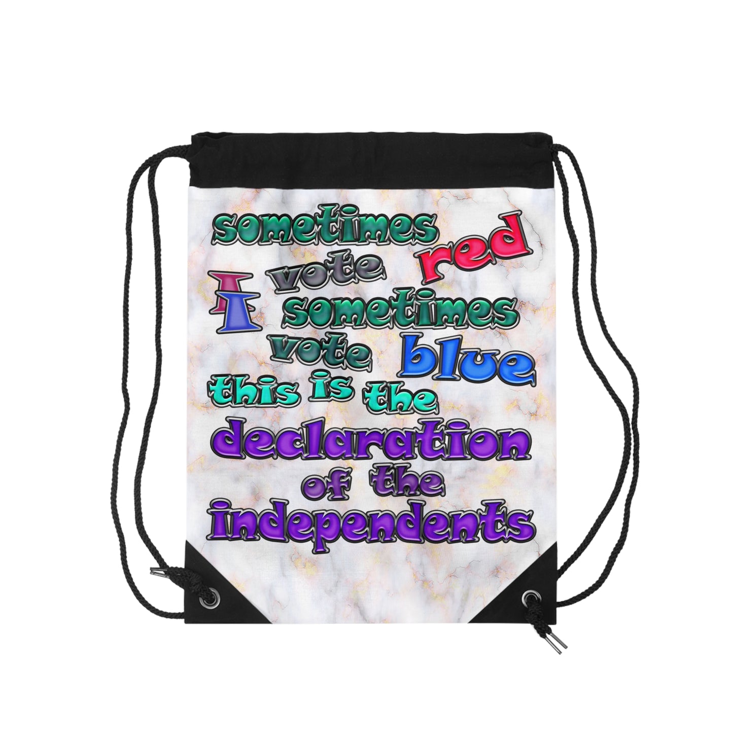 declaration of the independents - Drawstring Bag (white marble)