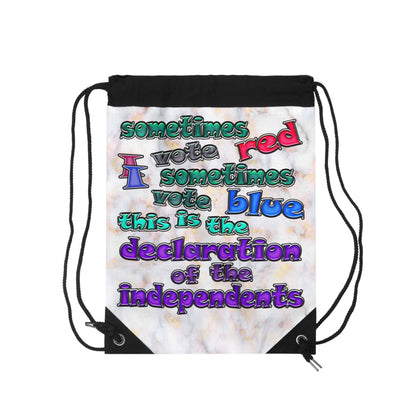 declaration of the independents - Drawstring Bag (white marble)