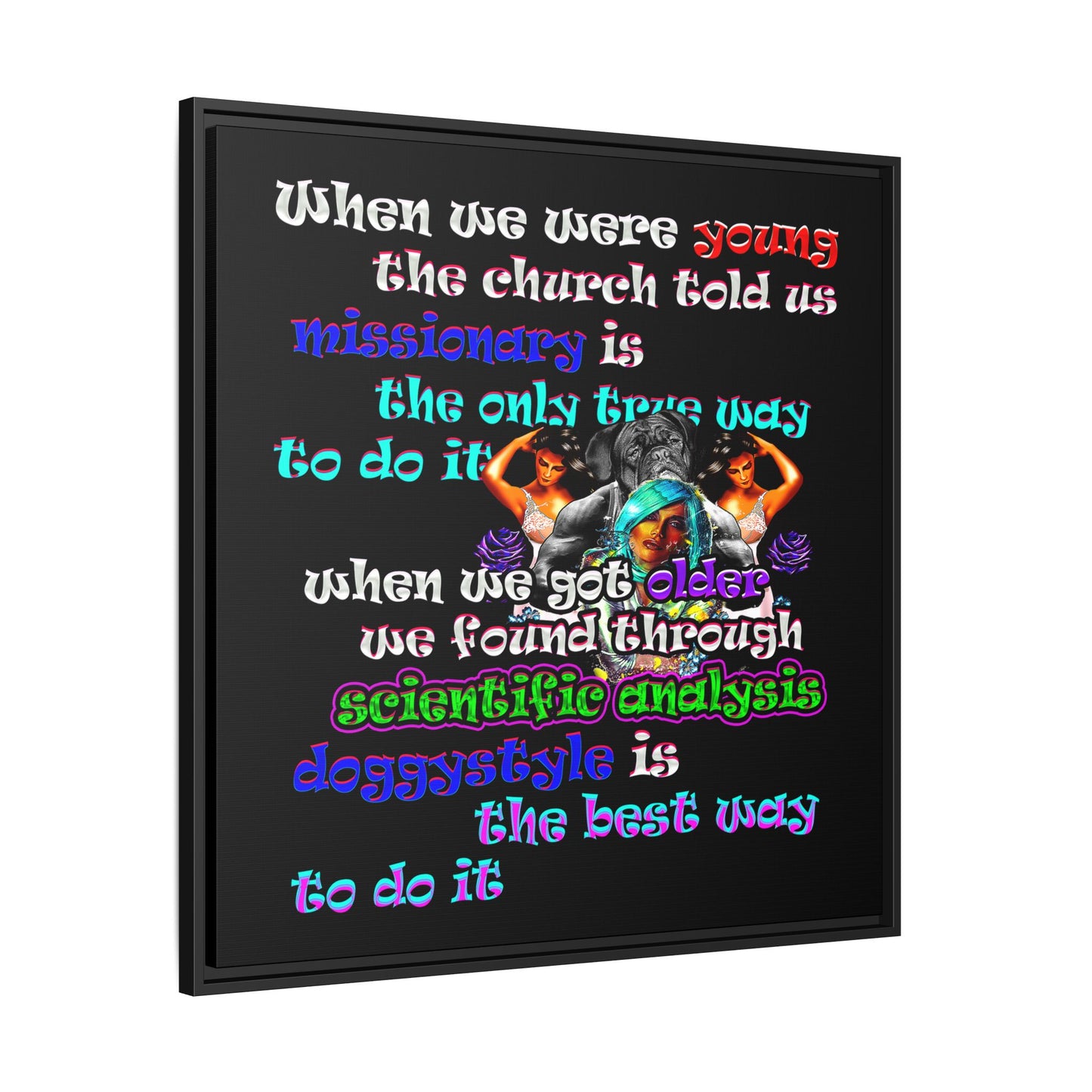 doggystyle - framed canvas art (black)