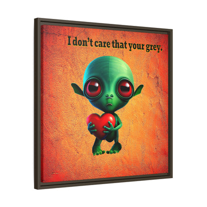 I don't care that your grey - framed canvas art (burnt orange)