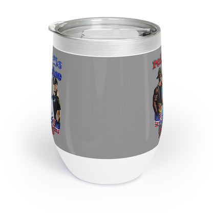 rw&b lives matter - Chill Wine Tumbler (grey)