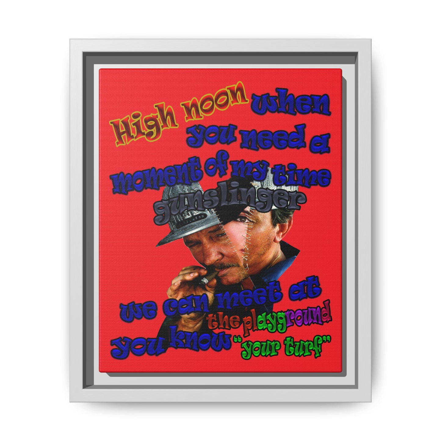 high noon - framed canvas art (red)