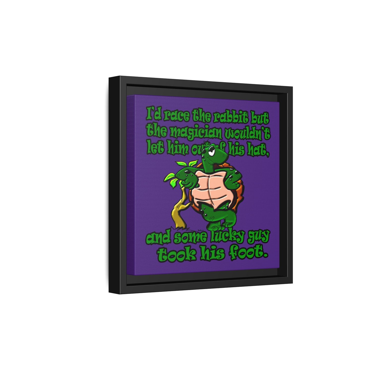 turtle race - framed canvas art (purple)