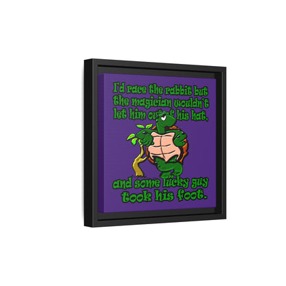 turtle race - framed canvas art (purple)