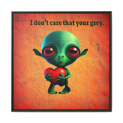 I don't care that your grey - framed canvas art (burnt orange)