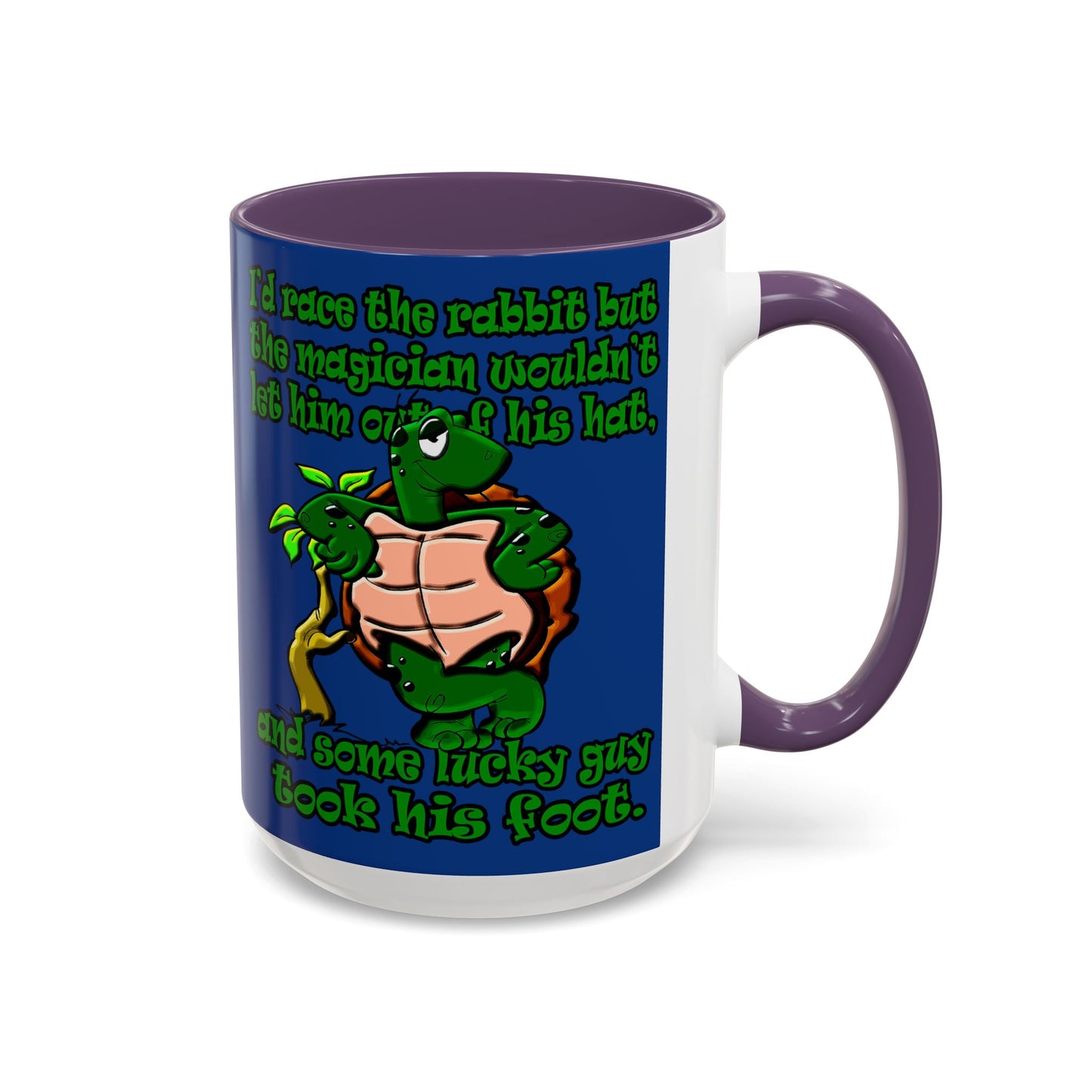 turtle race - Accent Mug (dark blue)