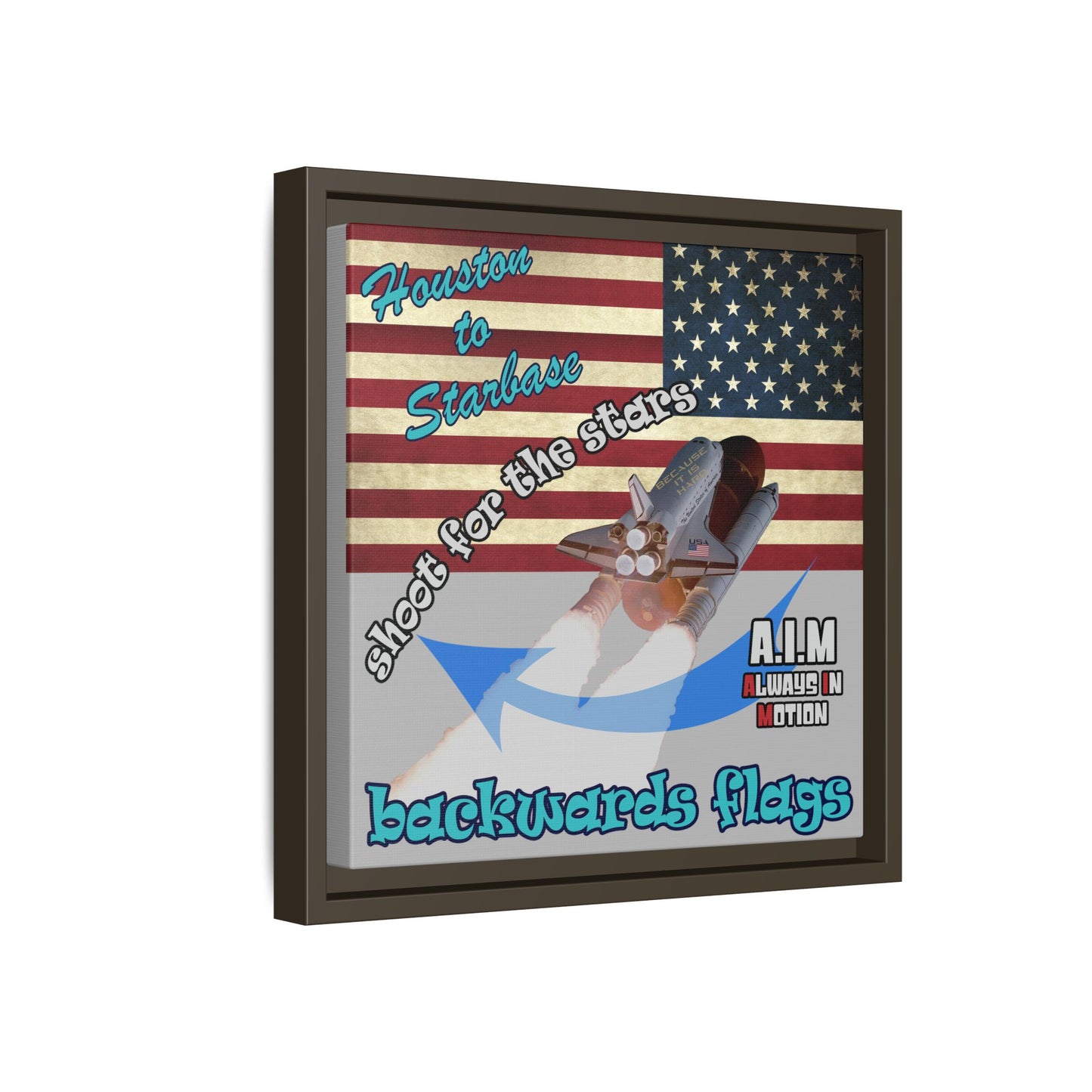 shoot for the stars - framed canvas art (light grey)