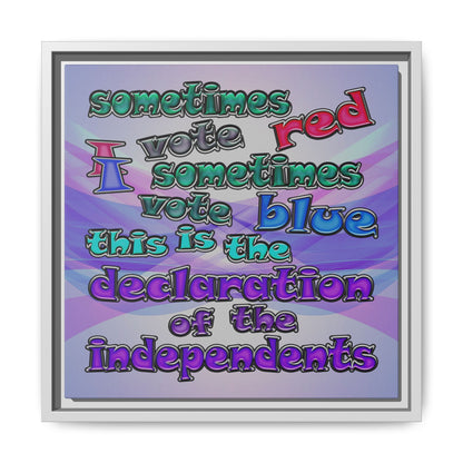 declaration of the independents - framed canvas art (light blue-pink wave)