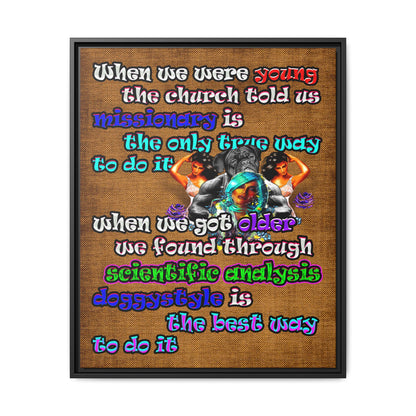 doggystyle - framed canvas art (brown papyrus)