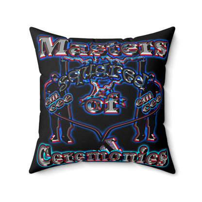 em cee squared - Spun Polyester Square Pillow - (black)