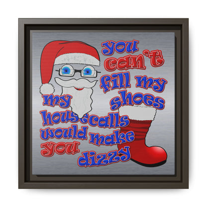 santa's shoes - framed canvas art (brushed nickel)