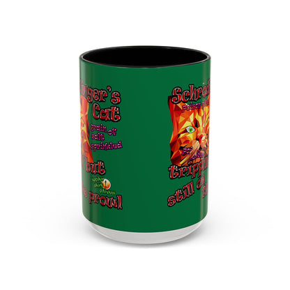 schrodinger's cat - Accent Mug (dark green)