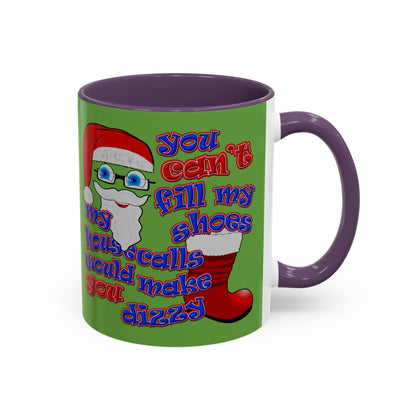santa's shoes - Accent Mug (green)