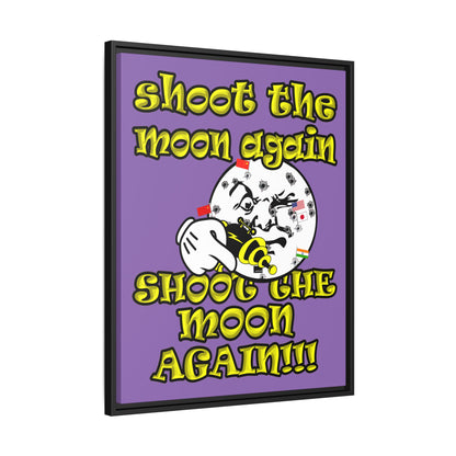shoot the moon again - framed canvas art (light purple)